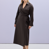 Wrap Midi Dress - Chocolate