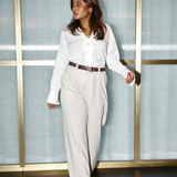 Tie Front Top - White