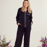 Satin Pyjama Set - Navy
