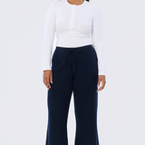 Knit Drawstring Pants - Navy