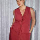 Tapered Vest - Cranberry