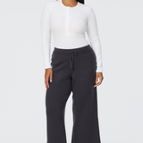 Knit Drawstring Pants - Charcoal