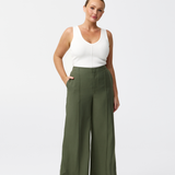 Tailored Pintuck Pants - Khaki