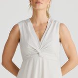 Knot Midi Dress - White Geo Weave