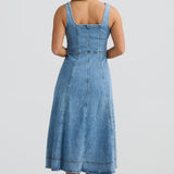 Denim Midi Dress - Blue Denim