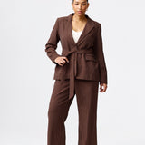 Straight Leg Pant - Dark Chocolate Pinstripe