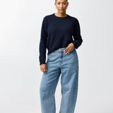 Long Sleeve Crew Neck Jumper - Navy
