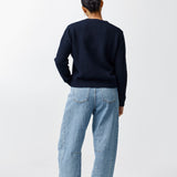 Long Sleeve Crew Neck Jumper - Navy