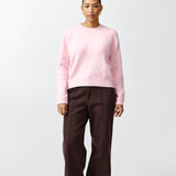 Long Sleeve Crew Neck Jumper - Soft Pink