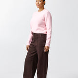 Long Sleeve Crew Neck Jumper - Soft Pink