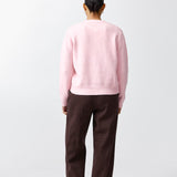 Long Sleeve Crew Neck Jumper - Soft Pink