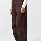Tailored Pintuck Jeans - Chocolate