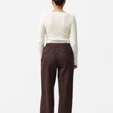 Tailored Pintuck Jeans - Chocolate