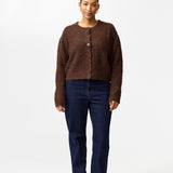 Textured Knit Cardigan - Dark Chocolate