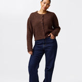 Textured Knit Cardigan - Dark Chocolate