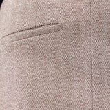 Herringbone Straight Midi Skirt - Taupe