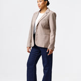 Herringbone Tailored Blazer - Taupe