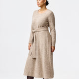 Textured Tie Knit Dress - Dark Taupe