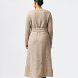 Textured Tie Knit Dress - Dark Taupe