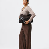 Textured Slouch Bag - Chocolate