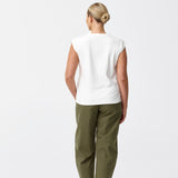 Cap Sleeve Jersey Tank - White