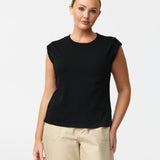 Cap Sleeve Jersey Tank - Black