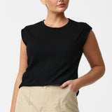 Cap Sleeve Jersey Tank - Black