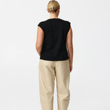 Cap Sleeve Jersey Tank - Black