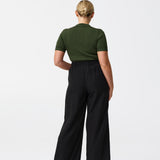 Tailored Pintuck Pants - Black