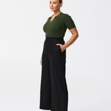 Tailored Pintuck Pants - Black