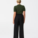 Tailored Pintuck Pants - Black