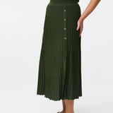 Button Down Knit Skirt - Moss