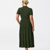 Button Down Knit Skirt - Moss