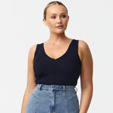 V-Neck Knit Tank - Navy