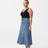 Denim Skirt - Mid Blue Wash