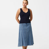 V-Neck Knit Tank - Navy