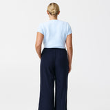 Tailored Pintuck Pants - Navy