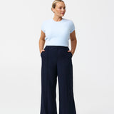 Tailored Pintuck Pants - Navy