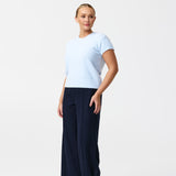 Cap Sleeve Knit Top - Powder Blue