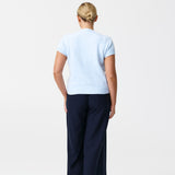 Cap Sleeve Knit Top - Powder Blue