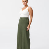 Tailored Pintuck Pants - Khaki
