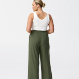 Tailored Pintuck Pants - Khaki