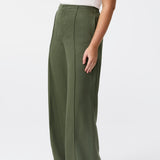 Tailored Pintuck Pants - Khaki