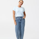 Cap Sleeve Knit Top - Powder Blue