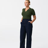 Polo Knit Top - Moss