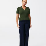 Polo Knit Top - Moss
