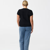 Cap Sleeve Knit Top - Navy