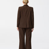 Tailored Tie Blazer - Dark Chocolate Pinstripe