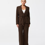 Straight Leg Pant - Dark Chocolate Pinstripe