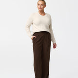 Straight Leg Pant - Dark Chocolate Pinstripe